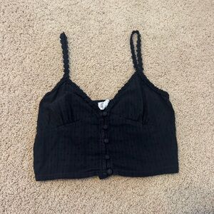 Black cropped tank top. Ivy + main size XS.